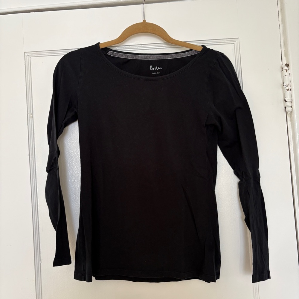 Boden Classic Black Long Sleeve Top